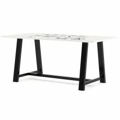 Hot Sale ⭐ KFI Furniture KFI 42 X 84 X 36" H Table With WHITEBOARD TOP Vintage Steel Frame 😀
