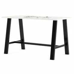 Deals 🧨 KFI Furniture KFI 42 X 72 X 41" H Table With WHITEBOARD TOP Vintage Steel Frame 👍