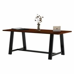 Cheapest 👏 KFI Furniture KFI Midtown 3 X 7 FT Conference Table - Mahogany - Standard Height 🎁 -Guest Chairs Sales 2196615 2 L