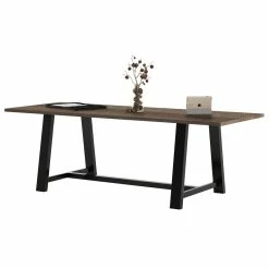 Budget 🔥 KFI Furniture KFI Midtown 3 X 8 FT Conference Table - Studio Teak - Standard Height ❤️ -Guest Chairs Sales 2196644 2 L