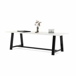 Deals 😍 KFI Furniture KFI Midtown 3.5 X 9 FT Conference Table - White - Standard Height 😉 -Guest Chairs Sales 2196674 1 L