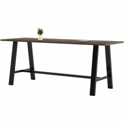 New 🤩 KFI Furniture KFI Midtown 3.5 X 9 FT Conference Table - Studio Teak - Bistro Height 👏