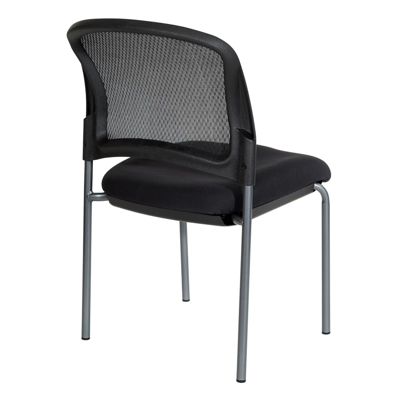 Wholesale ๐ Office Star Titanium Finish Black Fabric Visitor's Chair With ProGrid Back And Straight Legs โ 5 Wholesale ๐ Office Star Titanium Finish Black Fabric Visitor's Chair With ProGrid Back And Straight Legs โ - Image 5