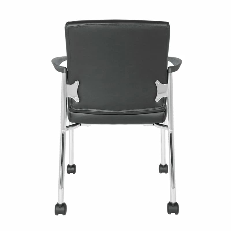 Deals ๐ฏ Office Star Guest Chair In Black Faux Leather With Chrome Frame And Casters ๐ 4 Deals ๐ฏ Office Star Guest Chair In Black Faux Leather With Chrome Frame And Casters ๐ - Image 4