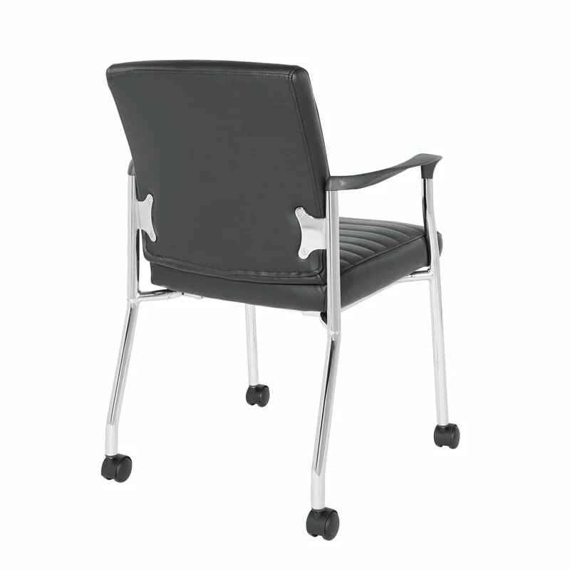 Deals ๐ฏ Office Star Guest Chair In Black Faux Leather With Chrome Frame And Casters ๐ 5 Deals ๐ฏ Office Star Guest Chair In Black Faux Leather With Chrome Frame And Casters ๐ - Image 5