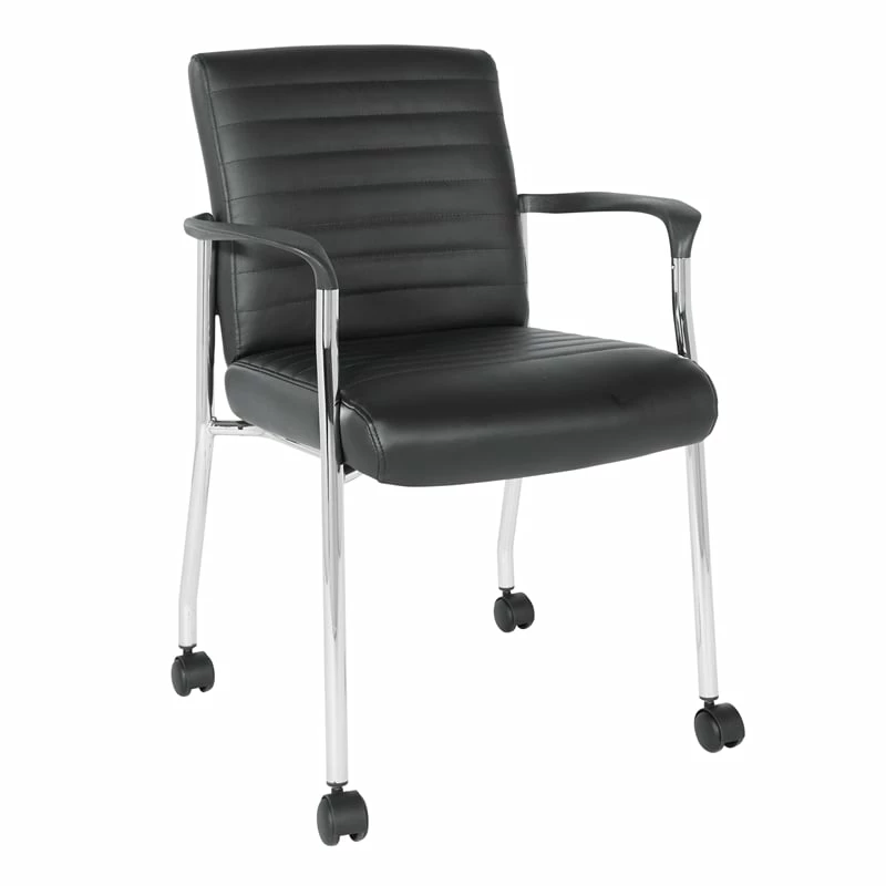 Deals ๐ฏ Office Star Guest Chair In Black Faux Leather With Chrome Frame And Casters ๐ 1 Deals ๐ฏ Office Star Guest Chair In Black Faux Leather With Chrome Frame And Casters ๐
