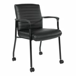 Brand new โจ Office Star Guest Chair With Black Faux Leather And Black Frame ๐