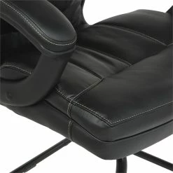 Flash Sale 👏 Office Star Executive Black Faux Leather Visitor Chair With Contrast Stitching 🎉 -Guest Chairs Sales 2204625 5 L