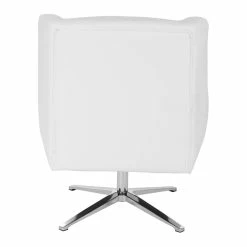 Coupon 💯 Office Star OSP Home Furnishings Guest Chair In White Faux Leather And Aluminum Base ❤️ -Guest Chairs Sales 2204757 3 L