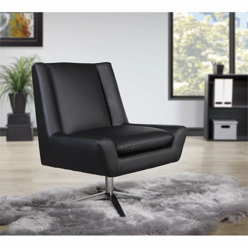 Best deal ๐ Office Star OSP Home Furnishings Guest Chair In Black Faux Leather And Aluminum Base โค๏ธ 2 Best deal ๐ Office Star OSP Home Furnishings Guest Chair In Black Faux Leather And Aluminum Base โค๏ธ - Image 2