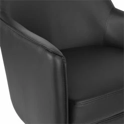 Best Sale 😍 Office Star Faux Leather Guest Chair In Black Faux Leather With Black Base 👏 -Guest Chairs Sales 2204762 6 L