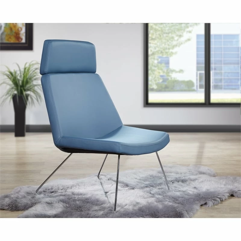Hot Sale โ Office Star Geena Guest Chair In Dillon Blue Fabric With Chrome Sled Base ๐ 2 Hot Sale โ Office Star Geena Guest Chair In Dillon Blue Fabric With Chrome Sled Base ๐ - Image 2