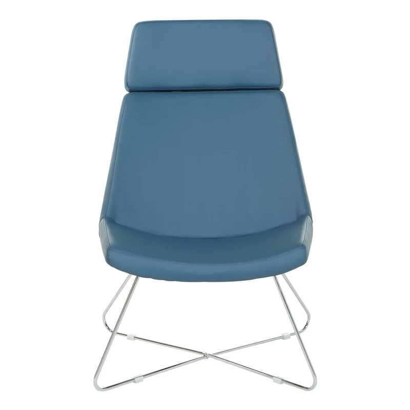 Hot Sale โ Office Star Geena Guest Chair In Dillon Blue Fabric With Chrome Sled Base ๐ 3 Hot Sale โ Office Star Geena Guest Chair In Dillon Blue Fabric With Chrome Sled Base ๐ - Image 3