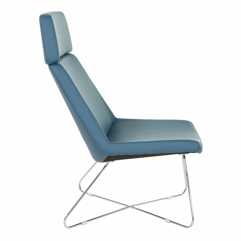 Hot Sale โ Office Star Geena Guest Chair In Dillon Blue Fabric With Chrome Sled Base ๐ 4 Hot Sale โ Office Star Geena Guest Chair In Dillon Blue Fabric With Chrome Sled Base ๐ - Image 4