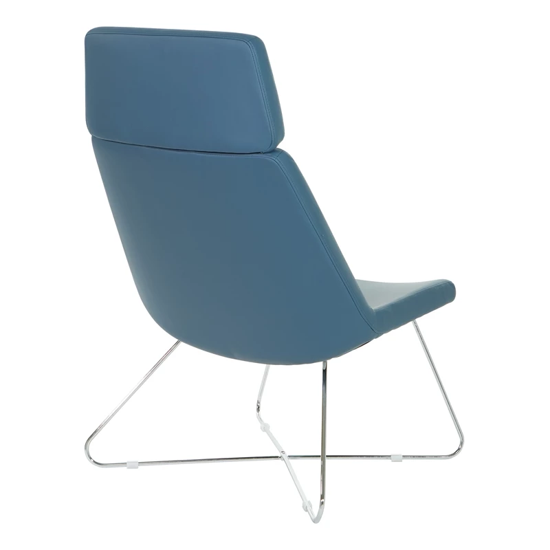 Hot Sale โ Office Star Geena Guest Chair In Dillon Blue Fabric With Chrome Sled Base ๐ 6 Hot Sale โ Office Star Geena Guest Chair In Dillon Blue Fabric With Chrome Sled Base ๐ - Image 6