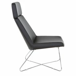 New 😉 Office Star Geena Guest Chair In Dillon Black Fabric With Chrome Sled Base ⌛ -Guest Chairs Sales 2204807 2 L