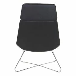 New 😉 Office Star Geena Guest Chair In Dillon Black Fabric With Chrome Sled Base ⌛ -Guest Chairs Sales 2204807 3 L