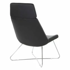 New 😉 Office Star Geena Guest Chair In Dillon Black Fabric With Chrome Sled Base ⌛ -Guest Chairs Sales 2204807 4 L