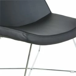 New 😉 Office Star Geena Guest Chair In Dillon Black Fabric With Chrome Sled Base ⌛ -Guest Chairs Sales 2204807 5 L