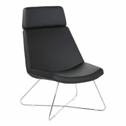 New 😉 Office Star Geena Guest Chair In Dillon Black Fabric With Chrome Sled Base ⌛