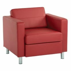 Cheapest π₯ Office Star Pacific Armchair In Dillon π Lipstick Red Vinyl Fabric π