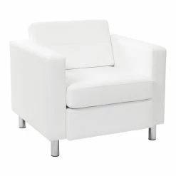 Cheap β€οΈ Office Star Pacific Armchair In Dillon Snow White Vinyl Fabric π