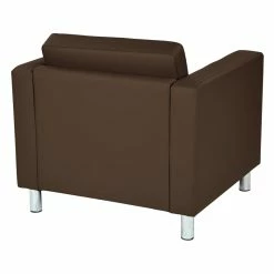 Top 10 👏 Office Star Pacific Armchair In Dillon Java Brown Vinyl Fabric ⌛ -Guest Chairs Sales 2204896 2 L