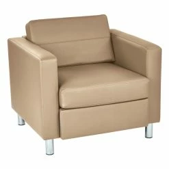 Wholesale 🔔 Office Star Pacific Armchair In Dillon Buff Cream Vinyl Fabric 🔔