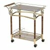 Outlet ✨ Benjara 16" Modern Metal Alluring Serving Cart In Gold And Clear 😉