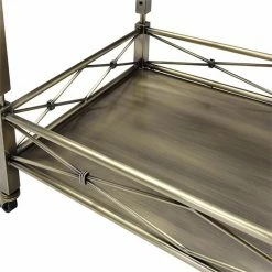 Flash Sale ✨ Benjara 16.14" 2-tier Rectangular Transitional Metal Serving Cart In Silver ✔️ -Guest Chairs Sales 2206733 2 L