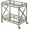 New ⌛ Benjara 19.68" 2-tier Transitional Metal Serving Cart In Silver And Gold 🎁