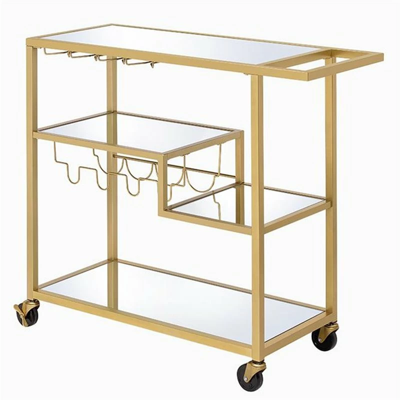 Best Pirce โ๏ธ Benjara 16" Rectangular Transitional Metal Serving Cart With Stemware In Gold ๐ 2 Best Pirce โ๏ธ Benjara 16" Rectangular Transitional Metal Serving Cart With Stemware In Gold ๐ - Image 2