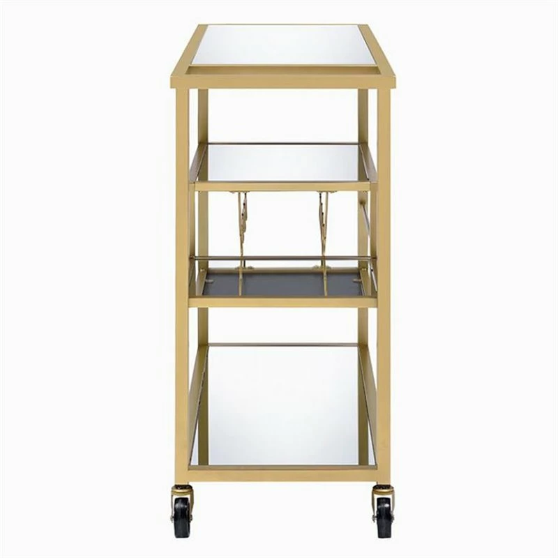 Best Pirce โ๏ธ Benjara 16" Rectangular Transitional Metal Serving Cart With Stemware In Gold ๐ 3 Best Pirce โ๏ธ Benjara 16" Rectangular Transitional Metal Serving Cart With Stemware In Gold ๐ - Image 3