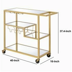 Best Pirce โ๏ธ Benjara 16" Rectangular Transitional Metal Serving Cart With Stemware In Gold ๐ 10 Best Pirce โ๏ธ Benjara 16" Rectangular Transitional Metal Serving Cart With Stemware In Gold ๐ -Guest Chairs Sales 2206736 4 L