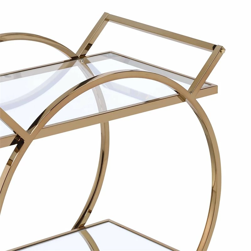 Best reviews of ✨ Benjara 19" Metal Serving Cart With Tubular Angled Handles In Gold And Clear 🤩 2 Best reviews of ✨ Benjara 19" Metal Serving Cart With Tubular Angled Handles In Gold And Clear 🤩 - Image 2