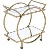 Best reviews of ✨ Benjara 19" Metal Serving Cart With Tubular Angled Handles In Gold And Clear 🤩