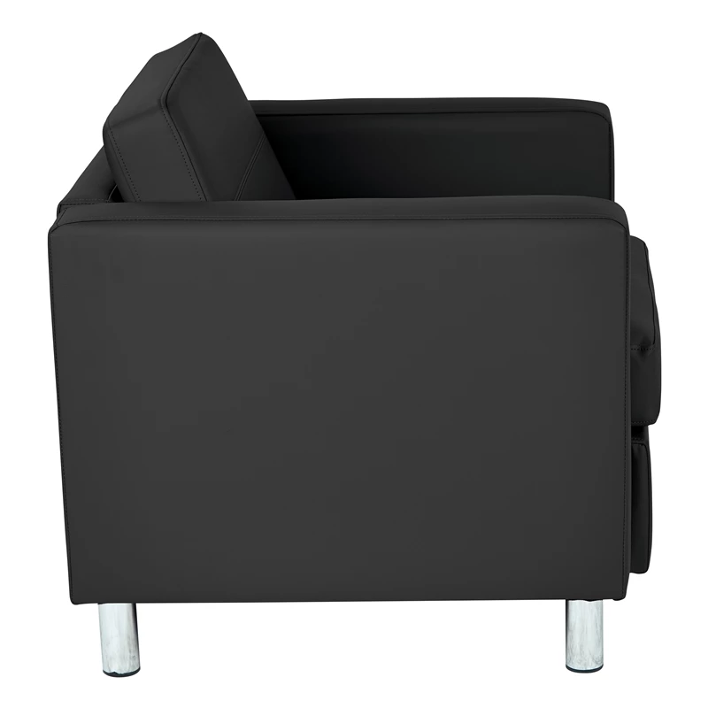 Best Pirce ๐ Pacific Armchair In Dillon Black Vinyl By Office Star ๐ฅฐ 2 Best Pirce ๐ Pacific Armchair In Dillon Black Vinyl By Office Star ๐ฅฐ - Image 2