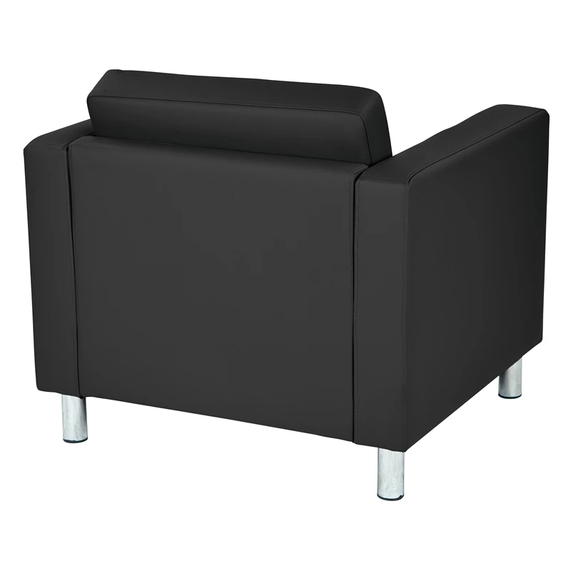 Best Pirce ๐ Pacific Armchair In Dillon Black Vinyl By Office Star ๐ฅฐ 3 Best Pirce ๐ Pacific Armchair In Dillon Black Vinyl By Office Star ๐ฅฐ - Image 3