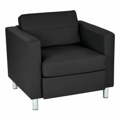 Best Pirce 🛒 Pacific Armchair In Dillon Black Vinyl By Office Star 🥰