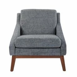 Outlet 🌟 Office Star OSP Home Furnishings Davenport Chair In Navy Fabric With Coffee Finish Legs K/D ⌛ -Guest Chairs Sales 2209050 6 L
