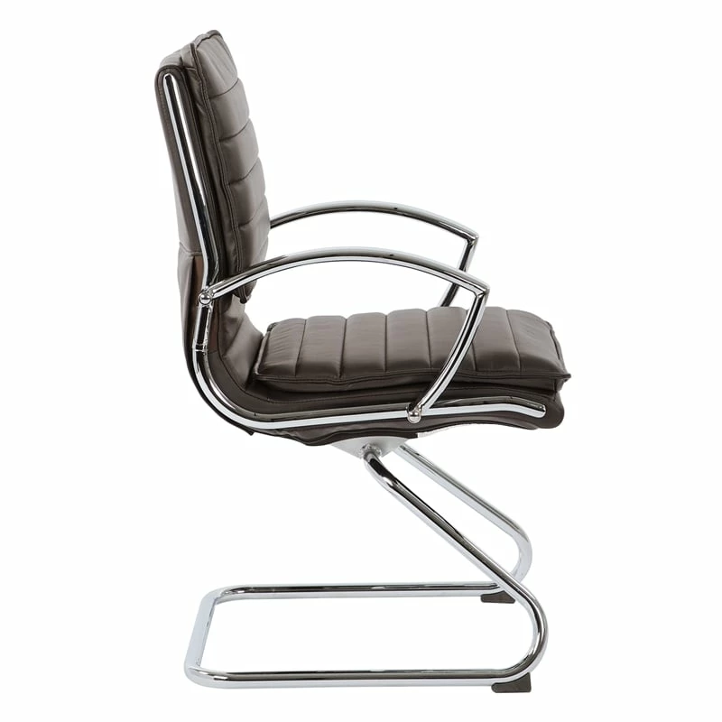 Flash Sale ๐ Office Star Guest Faux Leather Chair In Espresso With Chrome Base ๐งจ 4 Flash Sale ๐ Office Star Guest Faux Leather Chair In Espresso With Chrome Base ๐งจ - Image 4