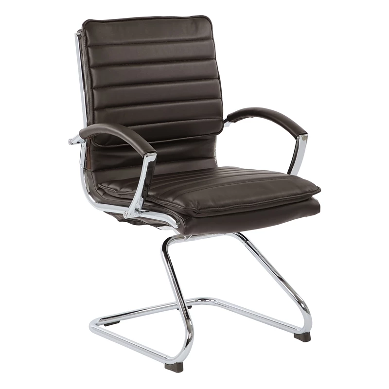 Flash Sale ๐ Office Star Guest Faux Leather Chair In Espresso With Chrome Base ๐งจ 1 Flash Sale ๐ Office Star Guest Faux Leather Chair In Espresso With Chrome Base ๐งจ
