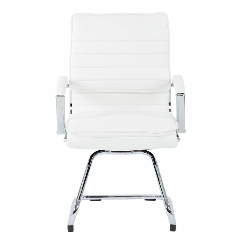 Outlet ๐ฅ Office Star Guest Faux Leather Chair In White With Chrome Base โญ 3 Outlet ๐ฅ Office Star Guest Faux Leather Chair In White With Chrome Base โญ - Image 3