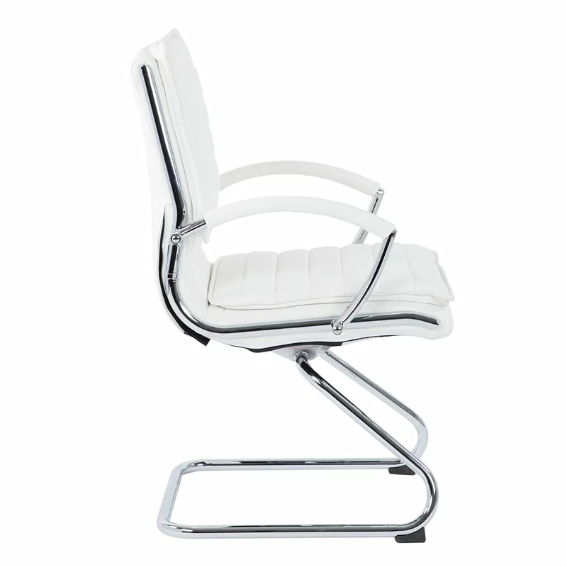 Outlet ๐ฅ Office Star Guest Faux Leather Chair In White With Chrome Base โญ 4 Outlet ๐ฅ Office Star Guest Faux Leather Chair In White With Chrome Base โญ - Image 4
