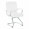 Outlet 🔥 Office Star Guest Faux Leather Chair In White With Chrome Base ⭐