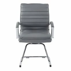 Wholesale 🧨 Office Star Guest Faux Leather Chair In Charcoal With Chrome Base 😍 -Guest Chairs Sales 2209433 2 L