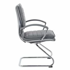 Wholesale 🧨 Office Star Guest Faux Leather Chair In Charcoal With Chrome Base 😍 -Guest Chairs Sales 2209433 3 L