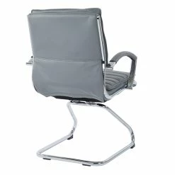 Wholesale 🧨 Office Star Guest Faux Leather Chair In Charcoal With Chrome Base 😍 -Guest Chairs Sales 2209433 4 L