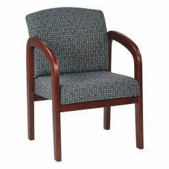 Outlet β¨ Office Star Visitor's Chair In Ash Fabric With Cherry Finish Wood And Thick Padded Seat π
