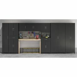 Best Sale 💯 Ameriwood Home SystemBuild Lonn 24" Utility Storage Cabinet In Black 🔔 -Guest Chairs Sales 2216357 5 L